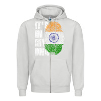 Dove Grey IT'S IN MY DNA India Flag Indian Zipper Hoodie - lanVoArt