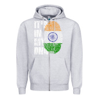 Heather Grey IT'S IN MY DNA India Flag Indian Zipper Hoodie - lanVoArt