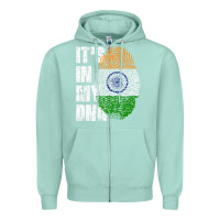 Seafoam IT'S IN MY DNA India Flag Indian Zipper Hoodie - lanVoArt