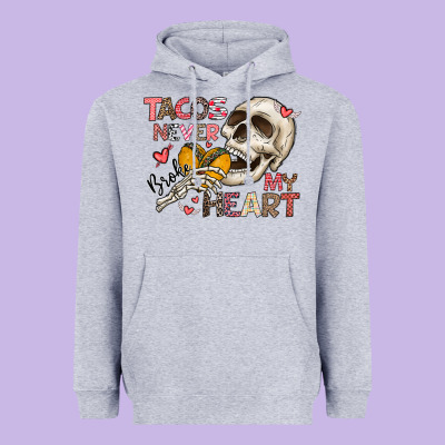Tacos Never Broke My Heart Heavyweight Hoodie Designed By Cowhidedigitalart