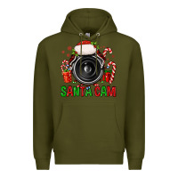 Army Green santa cam Premium Hoodie - FaDigitalArtStudio