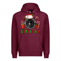 Burgundy santa cam Premium Hoodie - FaDigitalArtStudio