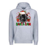 Heather Grey santa cam Premium Hoodie - FaDigitalArtStudio