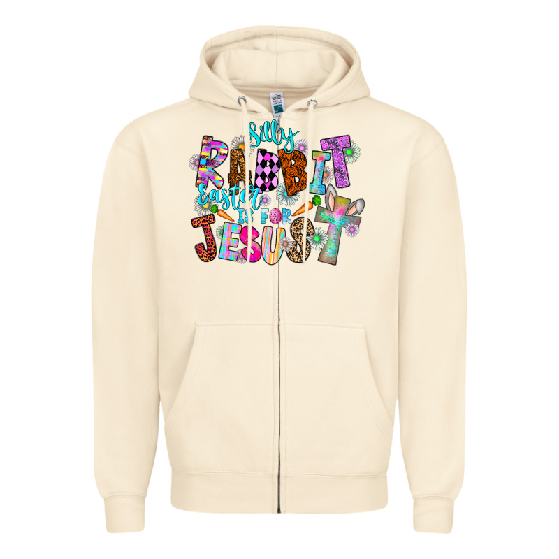 Silly Rabbit Easter Is For Jesus Zipper Hoodie by CowhideDigitalArt | Teevron
