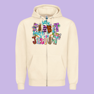Silly Rabbit Easter Is For Jesus Zipper Hoodie Designed By Cowhidedigitalart