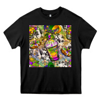 Black Mardi Gras coffee cups and donut with cowhide Heavy Core Tee - BundleAndBundleShop