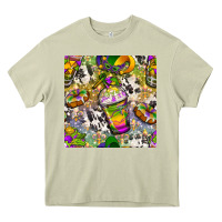 Mossy Mardi Gras coffee cups and donut with cowhide Heavy Core Tee - BundleAndBundleShop