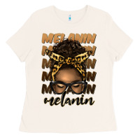 Melanin Afro Messy Bun Ladies Tee | Teevron