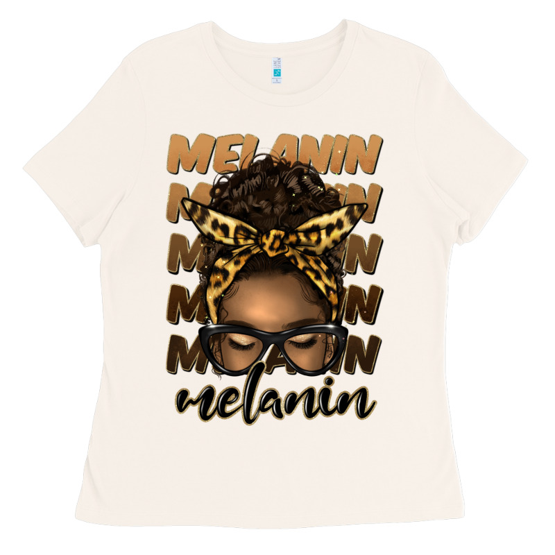 Melanin Afro Messy Bun Ladies Tee by Artiststas | Teevron