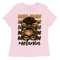 Bubblegum Pink melanin afro messy bun Ladies Tee - Artiststas