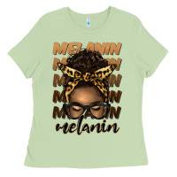 Matcha melanin afro messy bun Ladies Tee - Artiststas