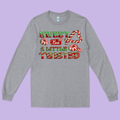 Sweet But A Little Twisted Long Sleeve Tee Designed By Cowgirlartshop