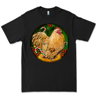 Black cochin rooster christmas Premium Tee - LillyAllenDesigns