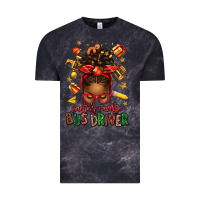 Cloud Black santas favorite school bus driver afro messy bun Vintage Tee - texasbilliewilder