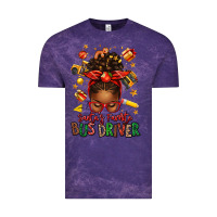 Cloud Purple santas favorite school bus driver afro messy bun Vintage Tee - texasbilliewilder