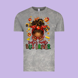 Santas Favorite School Bus Driver Afro Messy Bun Vintage Tee Designed By Texasbilliewilder