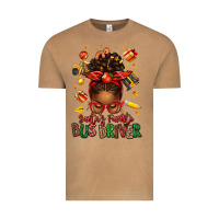 Vintage Camel santas favorite school bus driver afro messy bun Vintage Tee - texasbilliewilder