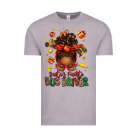 Vintage Zinc santas favorite school bus driver afro messy bun Vintage Tee - texasbilliewilder