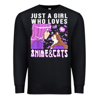 Black anime cat anime stuff Premium Sweatshirt - lanVoArt