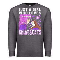 Charcoal Heather anime cat anime stuff Premium Sweatshirt - lanVoArt