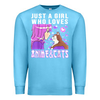 Ocean Blue anime cat anime stuff Premium Sweatshirt - lanVoArt