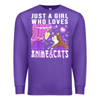 Purple anime cat anime stuff Premium Sweatshirt - lanVoArt