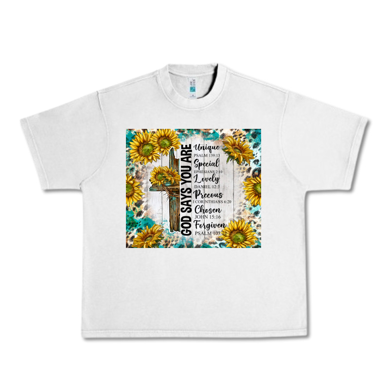 God Says You Are With Sunflower Urban Heavy Tee by TumblerDesignByShophia | Teevron