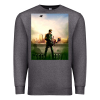 Charcoal Heather green arrow Premium Sweatshirt - lanVoArt