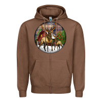 Chestnut elk buck deer christmas Zipper Hoodie - LillyAllenDesigns