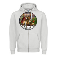 Dove Grey elk buck deer christmas Zipper Hoodie - LillyAllenDesigns