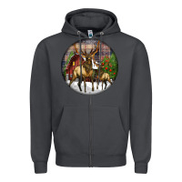 Smoke elk buck deer christmas Zipper Hoodie - LillyAllenDesigns