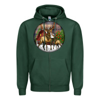 Sports Green elk buck deer christmas Zipper Hoodie - LillyAllenDesigns