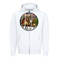 White elk buck deer christmas Zipper Hoodie - LillyAllenDesigns