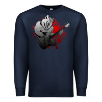 Navy Guitar Player Gift Guitarist Guitar Premium Sweatshirt - lanVoArt