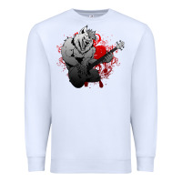 White Guitar Player Gift Guitarist Guitar Premium Sweatshirt - lanVoArt