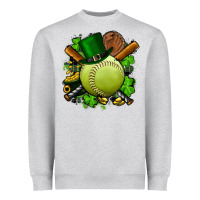 Heather Grey st.patrick's day softball Heavyweight Sweatshirt - FaDigitalArtStudio