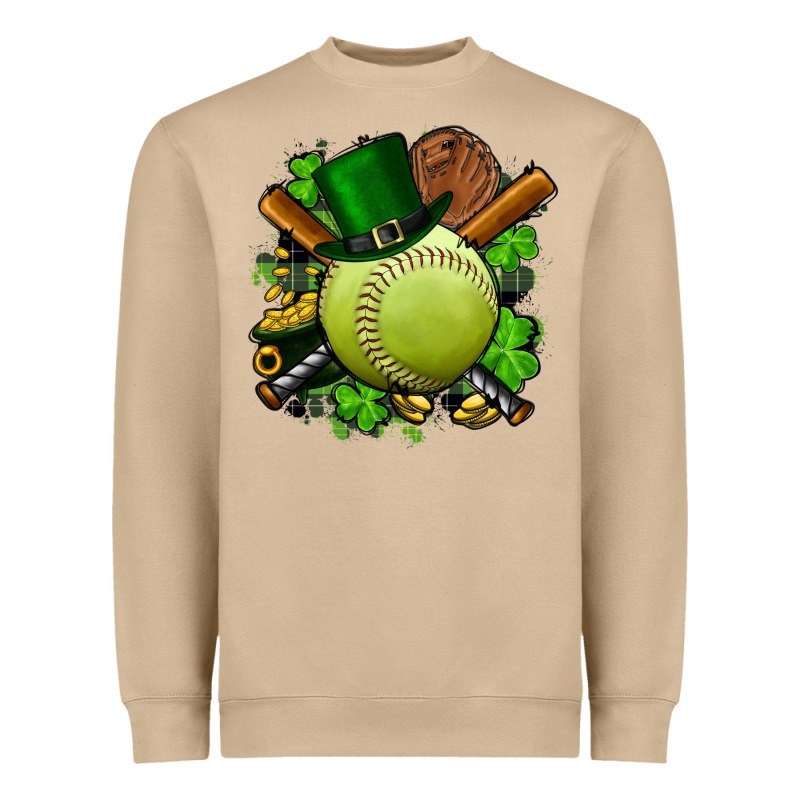 St.patrick's Day Softball Heavyweight Sweatshirt by FaDigitalArtStudio | Teevron