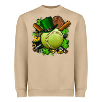 Mushroom st.patrick's day softball Heavyweight Sweatshirt - FaDigitalArtStudio