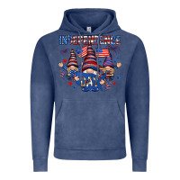 Vintage Denim Independence Day with gnomies Vintage Hoodie - HowdyJamesFarm