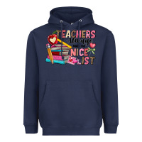 Navy Teachers Always Make The Nice List Heavyweight Hoodie - CowhideDigitalArt