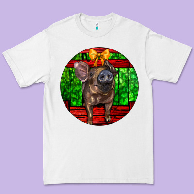 Christmas Pig Premium Tee Designed By Lillyallendesigns