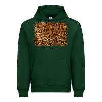 Forest Green handdrawn leopard pattern Urban Hoodie - BarkalooDesign