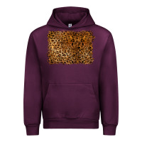 Mauve Wine handdrawn leopard pattern Urban Hoodie - BarkalooDesign