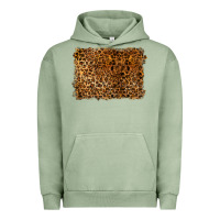Pigment Oil Green handdrawn leopard pattern Urban Hoodie - BarkalooDesign