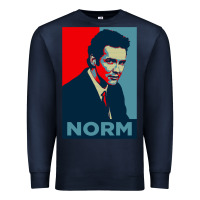 Navy norm macdonald political poster Premium Sweatshirt - lanVoArt