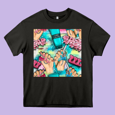 Hand Cream And Nail Tools With Serape And Glitter Seamless Pattern Bbs Heavy Core Tee Designed By Bundleandbundleshop