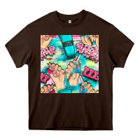 Chocolate Brown hand cream and nail tools with serape and glitter seamless pattern bbs Heavy Core Tee - BundleAndBundleShop