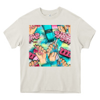 Cream hand cream and nail tools with serape and glitter seamless pattern bbs Heavy Core Tee - BundleAndBundleShop