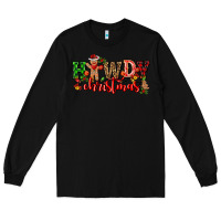 Black howdy christmas gingerman bread with cowboy Long Sleeve Tee - CowGirlArtShop