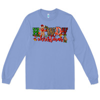 Colony Blue howdy christmas gingerman bread with cowboy Long Sleeve Tee - CowGirlArtShop